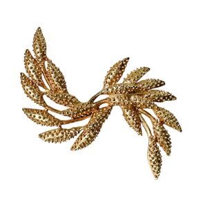 1960s Sarah Coventry Gold Plate Hobnail "WIND FLOWER" Harvest Wheat Pin Brooch